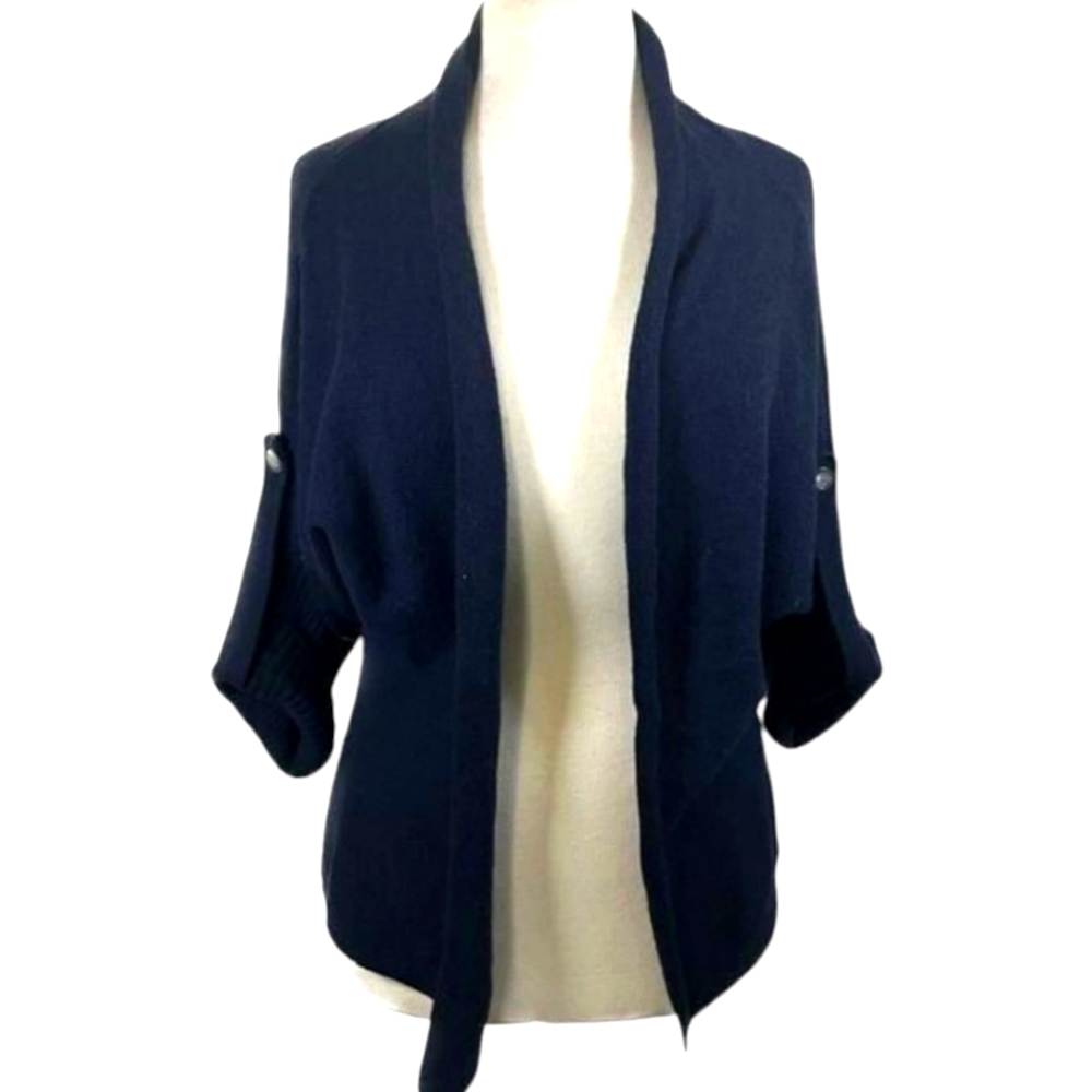 NWOT Banana Republic blue wool cashmere open front cardigan sweater Womens Large